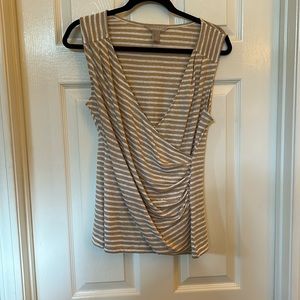 Banana republic, sleeveless, striped linen wrap, top size small NWOT